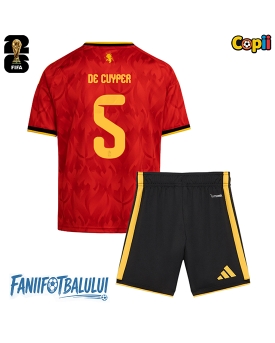 Belgia Maxim De Cuyper #5 Echipament de Fotbal Replică Mondial 2026 Copii Acasa (+ Șorturi)